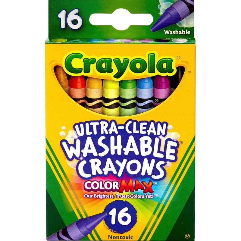 Crayola Ultra-Clean Washable Crayons (526916), 16 Colors