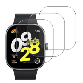 (3 Piece Set - High Quality) Compatible with Redmi Watch 4 1.97-inch Protective Film Screen Protector Sheet, LCD Seal, Cover, Soft 3D Cover, Shockproof, Ultra Thin, Bubble Free, High Sensitivity,