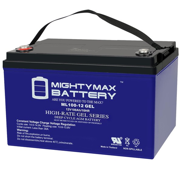 Mighty Max Battery 12V 100AH Gel Battery Replaces Solar Wind Deep Cycle VRLA 12V 24V 48V