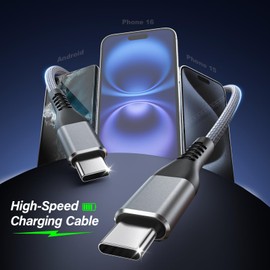 MCINGDAY 100W USB C to USB C Cable,10FT 2Pack Type C Fast Charging Cable,Nylon Braided Type C Charger Cord Fast Charging for Phone 16 15 Pro Max Plus, for Samsumg Galay S24, for Pad,Gray