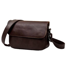 X-cross Cross Messenger Shoulder Bag PU Leather Crossbody Shoulder Strap with Zipper Simple, coffee, Free size