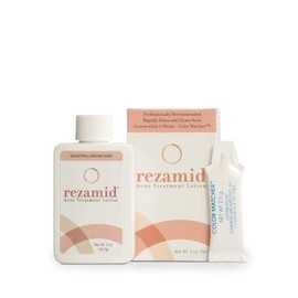 Rezamid Acne Spot Treatment Lotion For Pimples - Skin Clearing Blemish Concealer For Oily Skin With 5% Sulfur & 2% Resorcinol - Sensitive Skin Makeup - Skin Tone Matching Foundation - 2oz