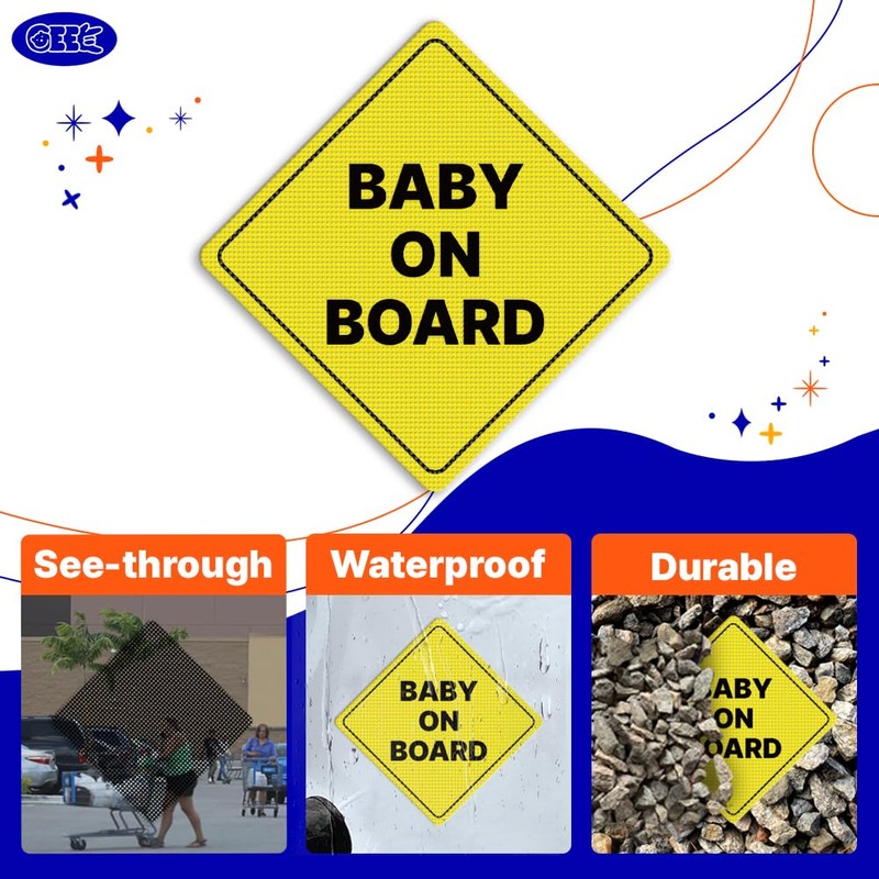 GEEKBEAR Baby on Board Car Sign - Sticker or Magnet