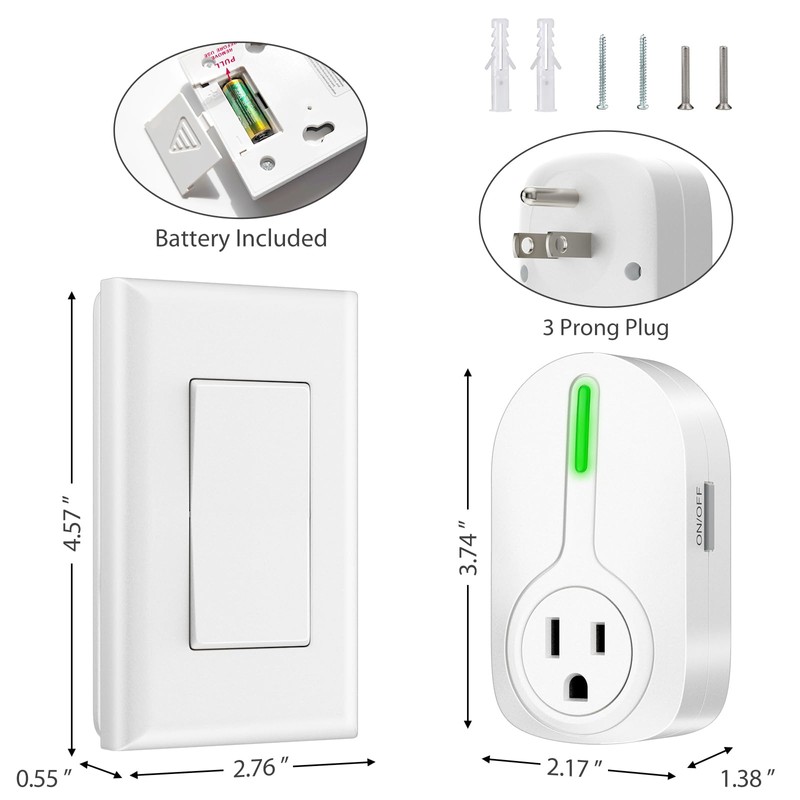 K KASONIC - Wireless Remote Control Outlet, Indoor Remote Light