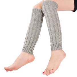 Bamboopack Women Knee High Leg Warmers Leg Sleeve Knitted Crochet Long Boot Socks Stocking