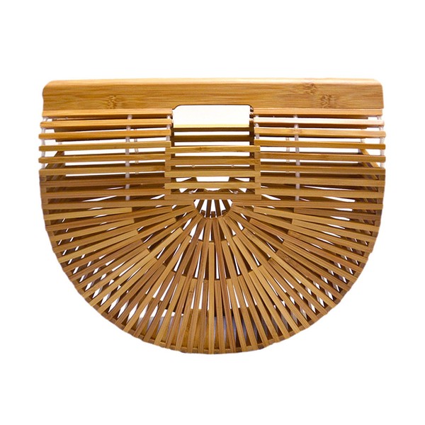 Miuco Womens Bamboo Handbag Handmade Large Tote Bag Size Small