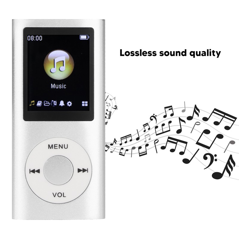 MP3 Player Stylish Multifunctional Lossless Sound Slim 1.8 Inch LCD