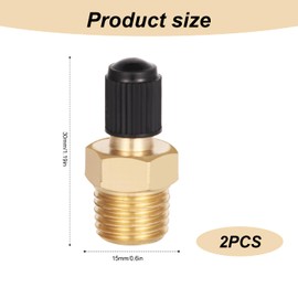 2pcs Air Inflator Adapter, 1/4 NPT Air Inflator Adapter Solid Brass Air Fill Valve Adapter Air Inflator Valve Adapter Using with Air Compressor Tanks