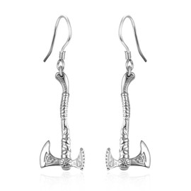 Viking Axe Earrings for Men 925 Sterling Silver Axe Hoop Earrings Viking Axe Earrings Axe Drop Earrings Viking Earrings for Men Women