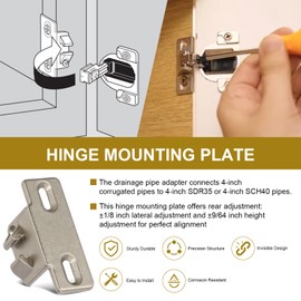 Hinge Mounting Plate Replacement for Blum 1 3/8" Overlay 110 Degree Compact 33 Edge, Edge Mount Plates for Blum Face Frame Overlay Hinge, Hinges for Cabinet Doors, Self Closeing Hinges
