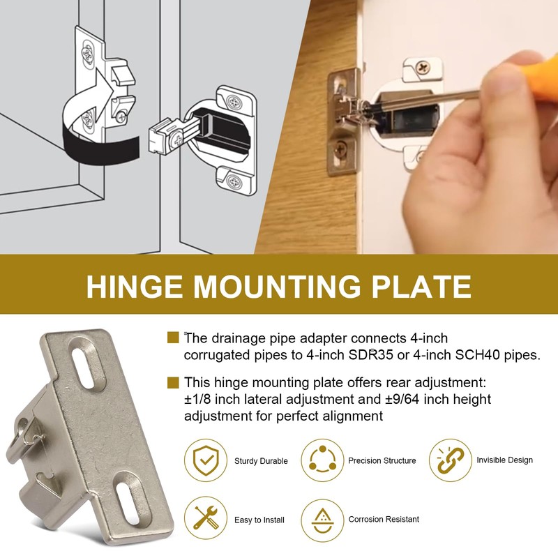 Hinge Mounting Plate Replacement for Blum 1 3/8" Overlay 110