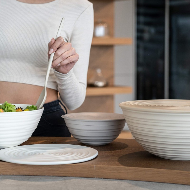 Guzzini - Tierra, M Bowl with Lid - Milk White,