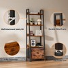 Furologee 5-Tier Ladder Shelf, Ladder Bookshelf with Removable Drawer, Rustic