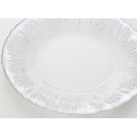 Vetro Felice 349122P Medium Plate Western Tableware Plate, Silver, 8.5 inches (21.5 cm), Happy Glass Flash
