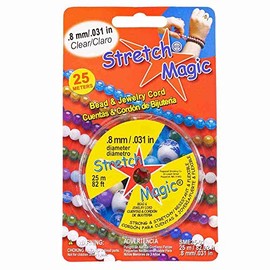 Pepperell Stretch Magic Bead Jewelry Elastic Cord String Line | Clear Pearl Black | 5M 25M 100M | 0.5mm 0.6mm 0.7mm 0.8mm 1mm Diameters