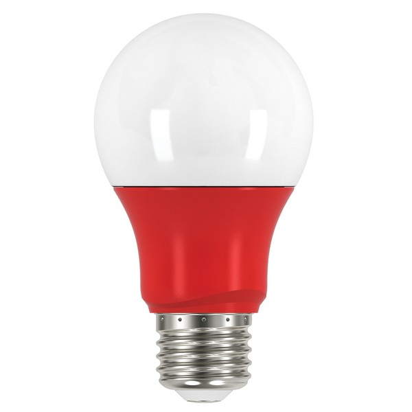 Satco S9642 Medium Light Bulb in White Finish, 4.56 inches, Unknown, Frosted Red