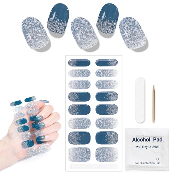 JERCLITY 1 Sheet 16 Pieces Semi Cured Gel Nail Strips,