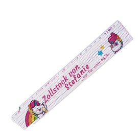 Ruler with name Stefanie and beautiful motif with unicorn - only for real girls - for women | metre measure | link scale printed with name | many names to choose from