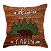 ULOVE LOVE YOURSELF Bear Cabin Throw Pillow Covers with Welcome