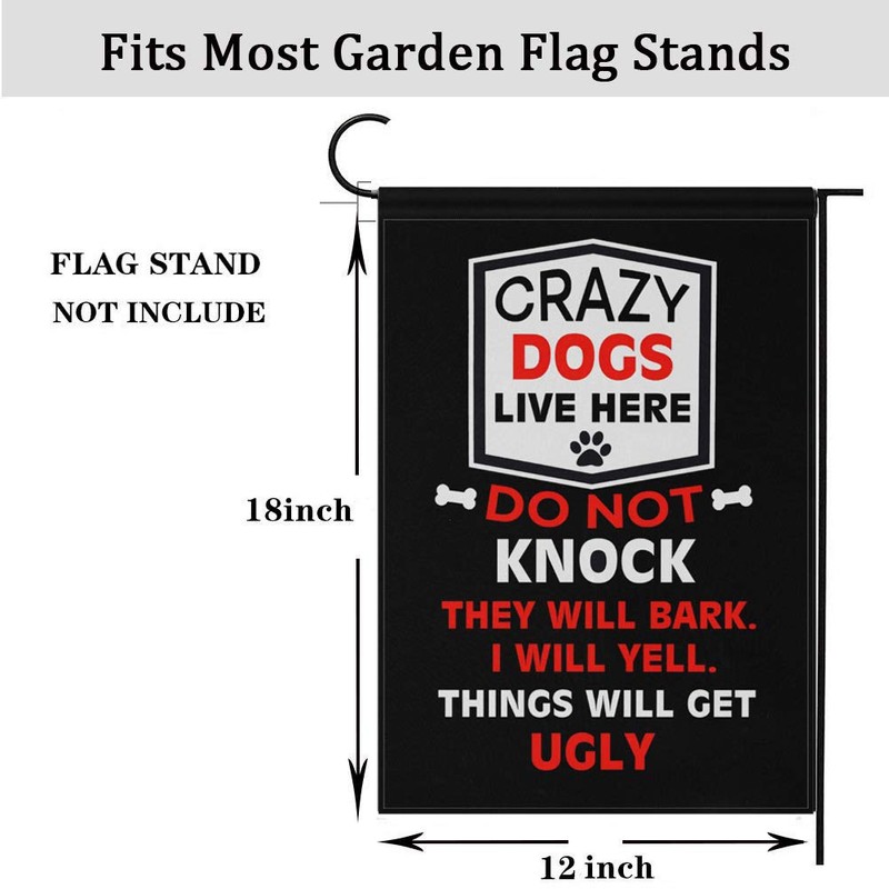 Monaca Garden Flag Crazy Dogs Live Here Welcome Garden Flags