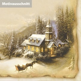 tatmotive 10-er Set Weihnachtskarten Klappkarten Grußkarten Set Motiv WINTERIDYLLE Frohe Weihnachten mit Umschlag und mit Einlegeblätter zum bedrucken