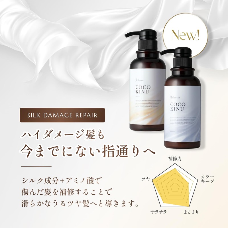 COCO KINU Shampoo and Conditioner Set, Beauty Salon Exclusive Product,