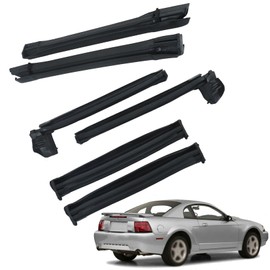 SEBLAFF Convertible Top Rubber Weatherstrip Kit Front Center Side Rail Black Replacement for Mustang 2001-2004
