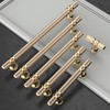 Amerdeco 10 Pack Knurled Gold Cabinet Pulls 8.4 Inch Length