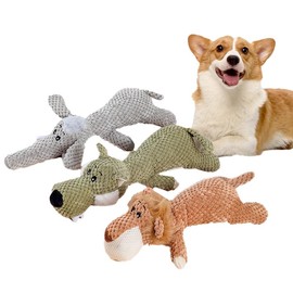 Juguete para Perro de Peluche Suave Elefante Masticable con Sonido Chirriante Accesorios para Perro Resistentes de 35cm L (Gris)
