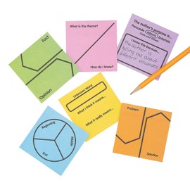 Fun Express Sticky Notes - Reading Response - 12 Pieces - Educational and Learning Activities for Kids