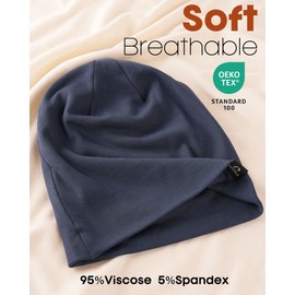 FURTALK Slouchy Beanie for Men Women Soft Knit Stretchy Skull Cap Stylish & Warm, Navy