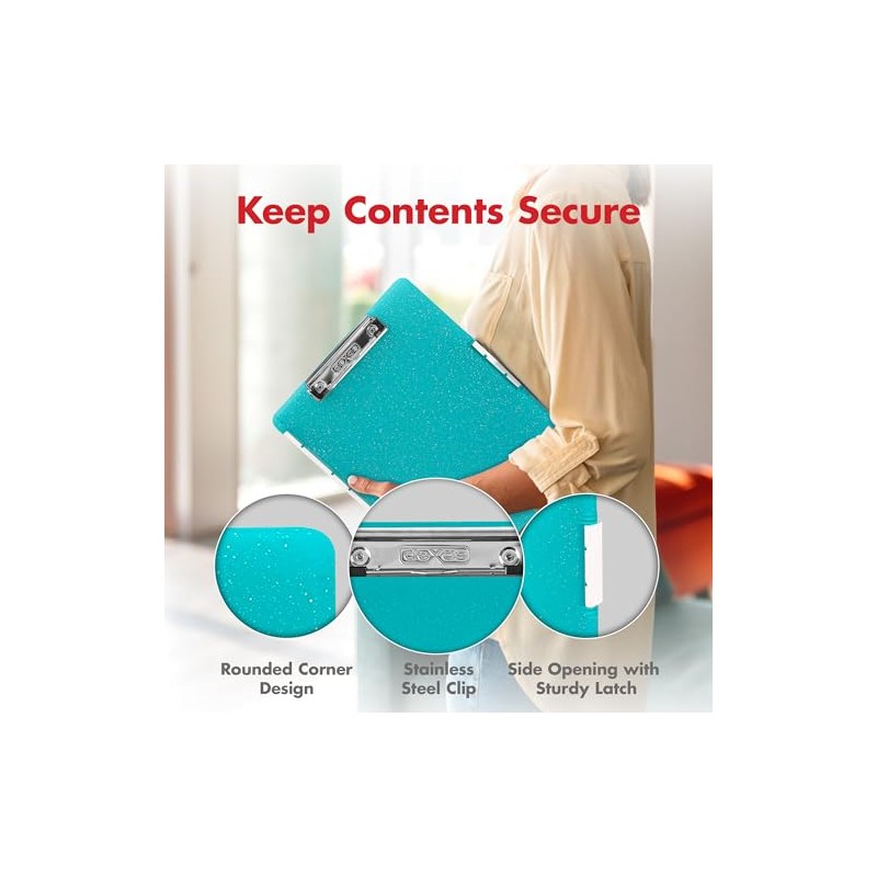 Dexas Slimcase 2 Storage Clipboard with Side Opening, 12.5 x