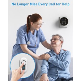 Wireless Caregiver Pager Nurse Call Button for Elderly LED Call Light Nurse Alert System Call Bell for Patients at Home Clinic/Medical Institution/Nursing Home 500+ft(4 buttons + 1 receivers)