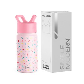 Simple Modern Kids Summit Water Bottle with Straw Lid | 14oz Stainless Steel Cup Insulated Tumbler for Toddlers, School | Confetti