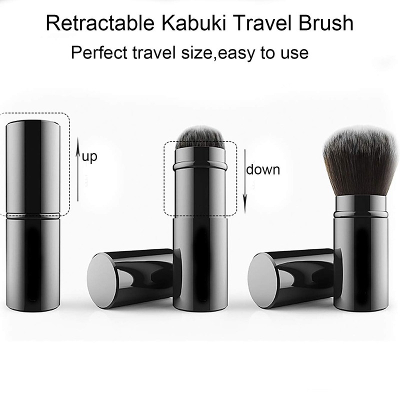 Falliny Kabuki Makeup Brushes Retractable Portable Powder Brush with Cover