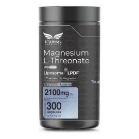 ETERNAL NUTRITION Ultra Pure L-Treonato de Magnesio Liposomal (300 Cápsulas) | Alta Biodisponibilidad | 75 Porciones · 2100 mg | Memoria, Concentració