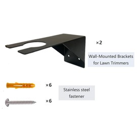 Wyywtc Wall-Mounted Brackets for Lawn Trimmers, Trimmer Mounting Brackets, Weedier Brackets, Tool Brackets for Garages ，Wall Hanging Holder for EGO Tools, Storage Hooks for Trimmer(2 PCS Black)