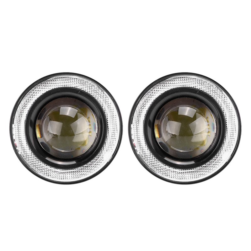 Pair 3.5in LED Fog Lights Angel Eyes with COB Universal