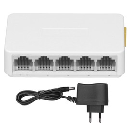 Ethernet Network Switch 5 Ports Ethernet Splitter 1.0Gbps Network Switch Hub for Home EU Plug 100‑240V