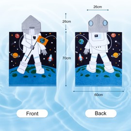 FLYISH DIRECT Hooded Towels for Kids, Kids Poncho Hooded Towel, Swimming Changing Robe, Kids Beach Towel Hooded, 100% Cotton, 96 cm x 60 cm, Princess