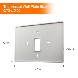 Thermostats Wall Plate Cover T119 for PRO1 IAQ Thermostats, 6.75 x 5.50in, White Universal Smart Thermostat Plate