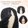 HUA 14 Inch Curly V Part Wig Human Hair Mixed