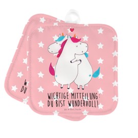 Mr. & Mrs. Panda Set of 2 Pot Holders Unicorn Message Gift Pot Holder Funny Pot Holder with Saying Pegasus Love Oven Glove