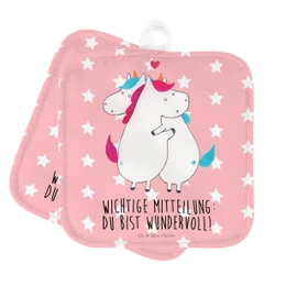 Mr. & Mrs. Panda Set of 2 Pot Holders Unicorn Message Gift Pot Holder Funny Pot Holder with Saying Pegasus Love Oven Glove
