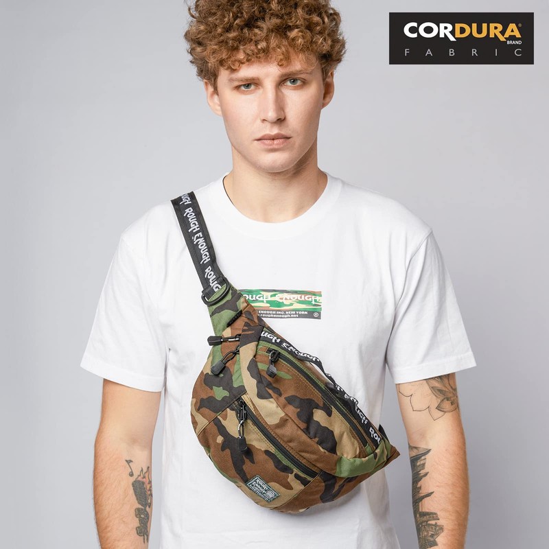 Rough Enough - Riñonera cruzada para hombre con cintura para