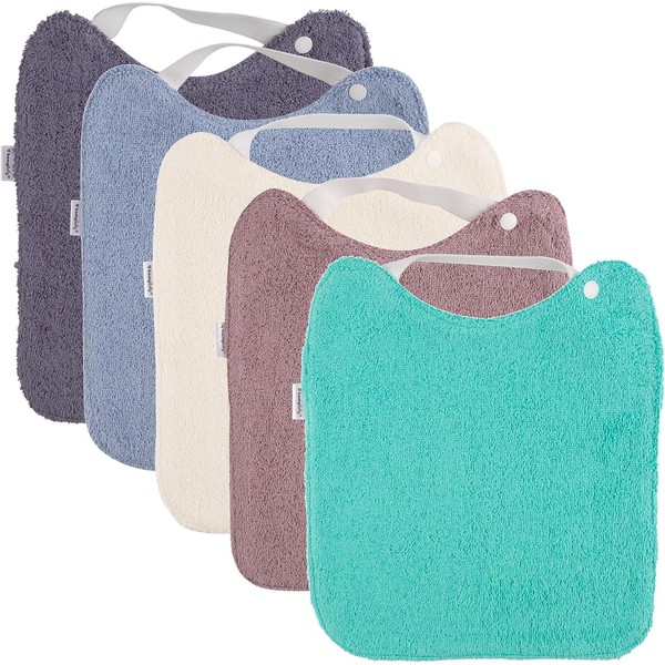 HOMYBABY® Pack of 5 Baby Bibs Waterproof - Terry Bib