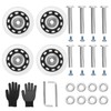 Luggage Suitcase Replacement Wheels 1.77" Diameter 4 Pcs 0.71" Thickness