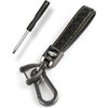 Car Key Fob, Leather Car Key Fob with 3 Keyrings