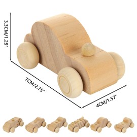 SHUESS 24 Packs Wood DIY Car Toys, Wooden Cars to Paint, Unfinished Wooden Cars, Wooden Toy Cars for Handcraft Projects Family Time