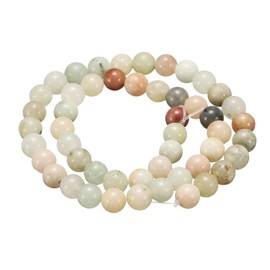HARFINGTON - 50 abalorio de piedra natural de 6 mm, piedras preciosas redondas, abalorio sueltas, auténticas y lisas para hacer joyas, pulseras, collares, arete, bricolaje